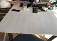 Meeting Table: rectangular; light brown