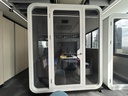 Meeting Pod - Single side acrylic wall, with table and chair