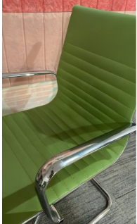 Leatherette Sled Chair - Green