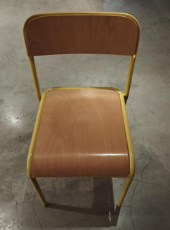 PANTRY CHAIR - WOOD (YELLOW METAL FRAME)