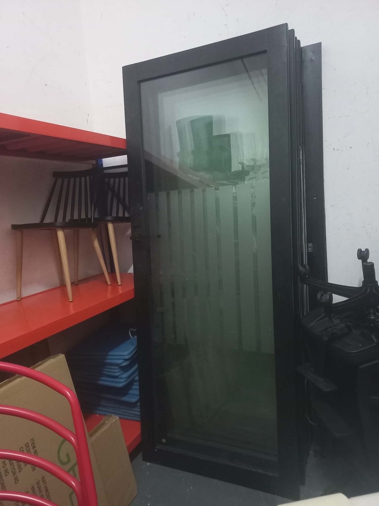 GLASS DOOR WITH METAL FRAME
