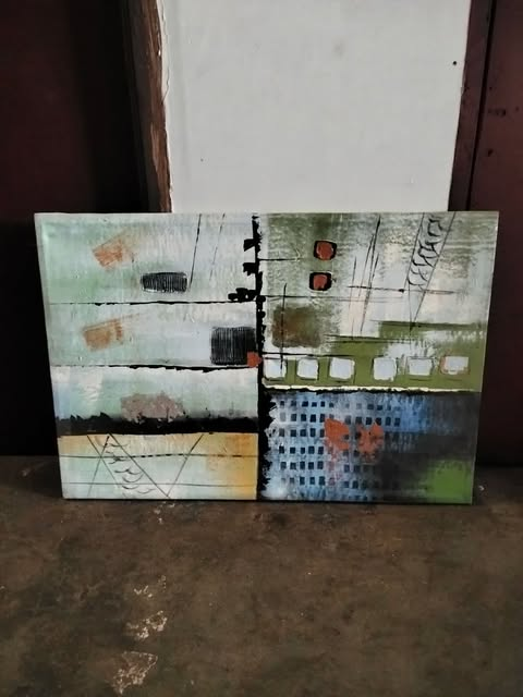 ABSTRACT PAINTING 91 X 62 CM