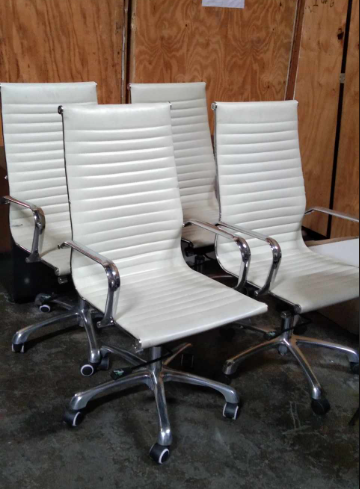 Leatherette High back Starbase Chair - cream