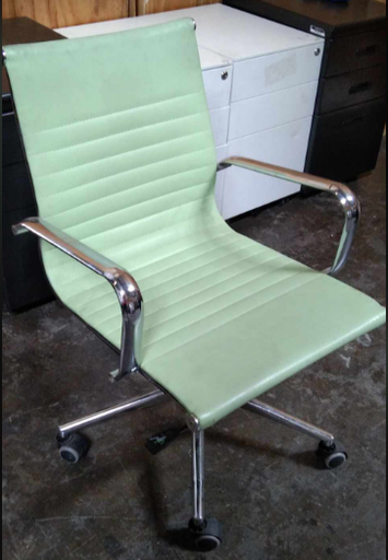 Leatherette Mid back Starbase Chair - Moss Green