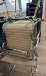 Leatherette Sled Chair - Brown