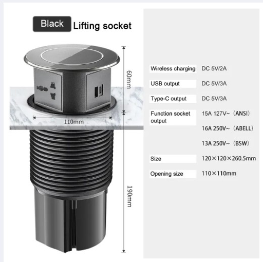Motorized Pop-up Outlet